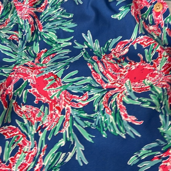 Chubbies Sz M The Nutter Short Sleeve Crab Print Shirt Blue Pink Summer EUC - Picture 4 of 12